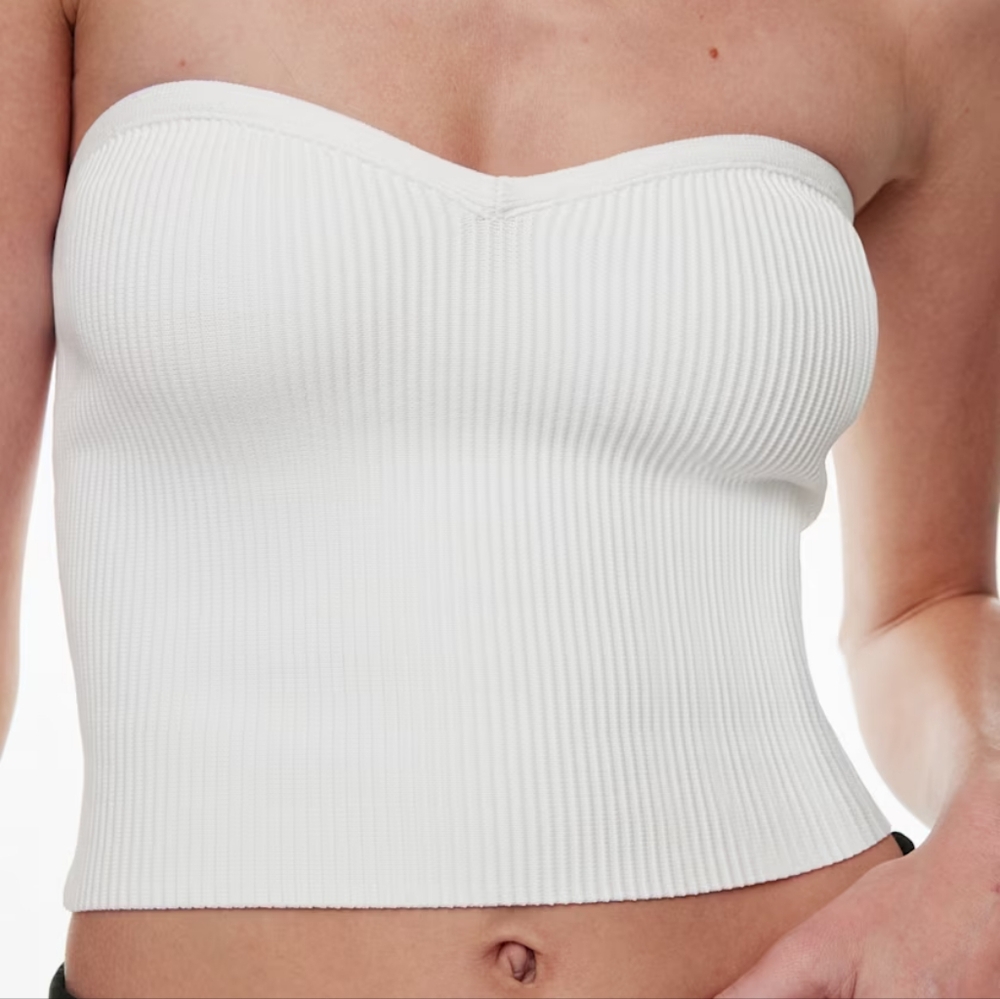 Babaton Sculpt Knit Sweetheart Tube Top - White (Medium)